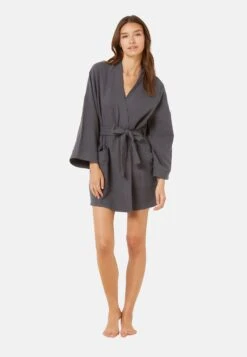 ETAM Vicka - Peignoir - Gris Anthracite -Etam 11c33107409c4a8692300d99cf292d42