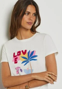 ETAM Bacina - T-Shirt Imprimé - Ecru -Etam 12d6ceff536f442a96bc3c608ccba7a5