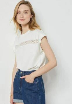 ETAM Casya - T-Shirt Imprimé - Ecru