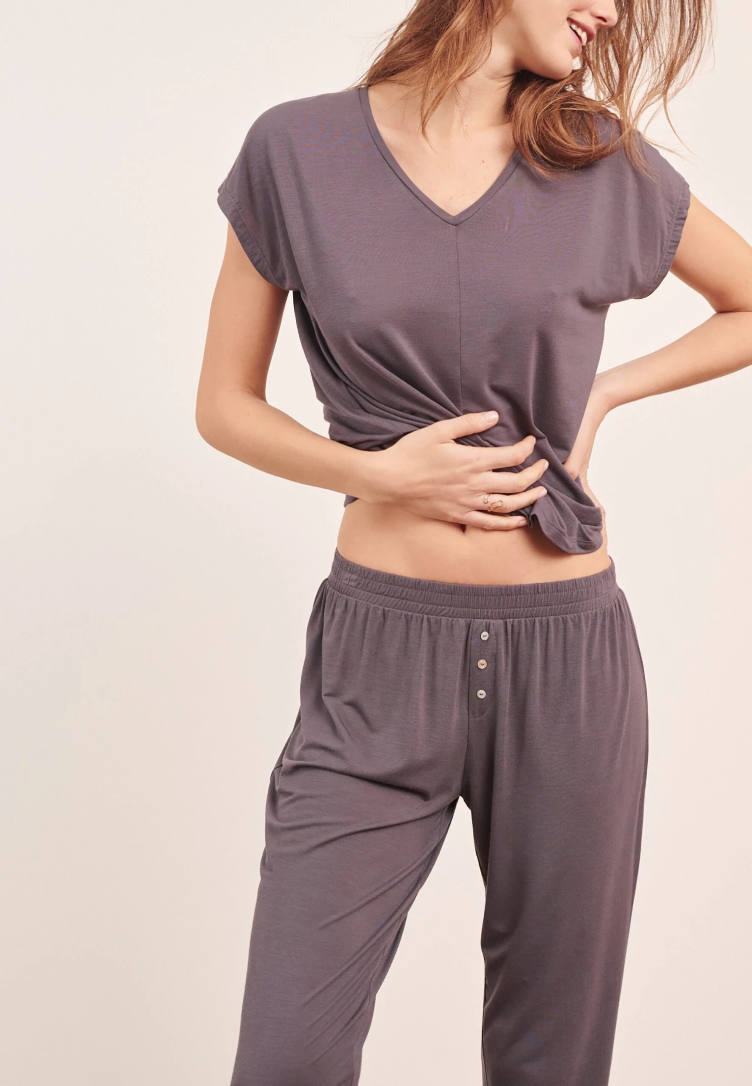 ETAM Mody - Bas De Pyjama - Gris Anthracite 4 ETAM Mody - Bas De Pyjama - Gris Anthracite – Image 4