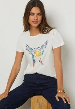 ETAM Belalia - T-Shirt Imprimé - Ecru -Etam 1fb5b871cf1a4aa783d32526f70d4e9c