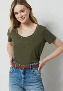 ETAM Delfa - T-Shirt Basique - Vert Kaki