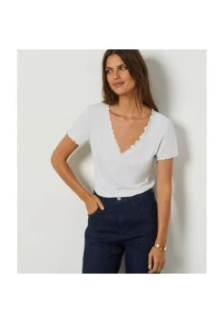 ETAM Abine - T-Shirt Basique - Ecru