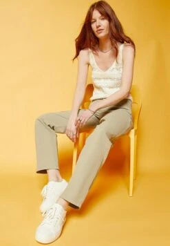 ETAM Bargo - Pantalon Classique - Vert Kaki -Etam 43e04f38bbd74b20845d05823e036e41