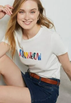 ETAM Bamona - T-Shirt Imprimé - Ecru -Etam 4771a410105042f2bce3959c42fb68dd