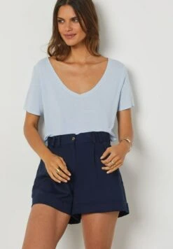 ETAM Sibyle - T-Shirt Basique - Bleu Ciel