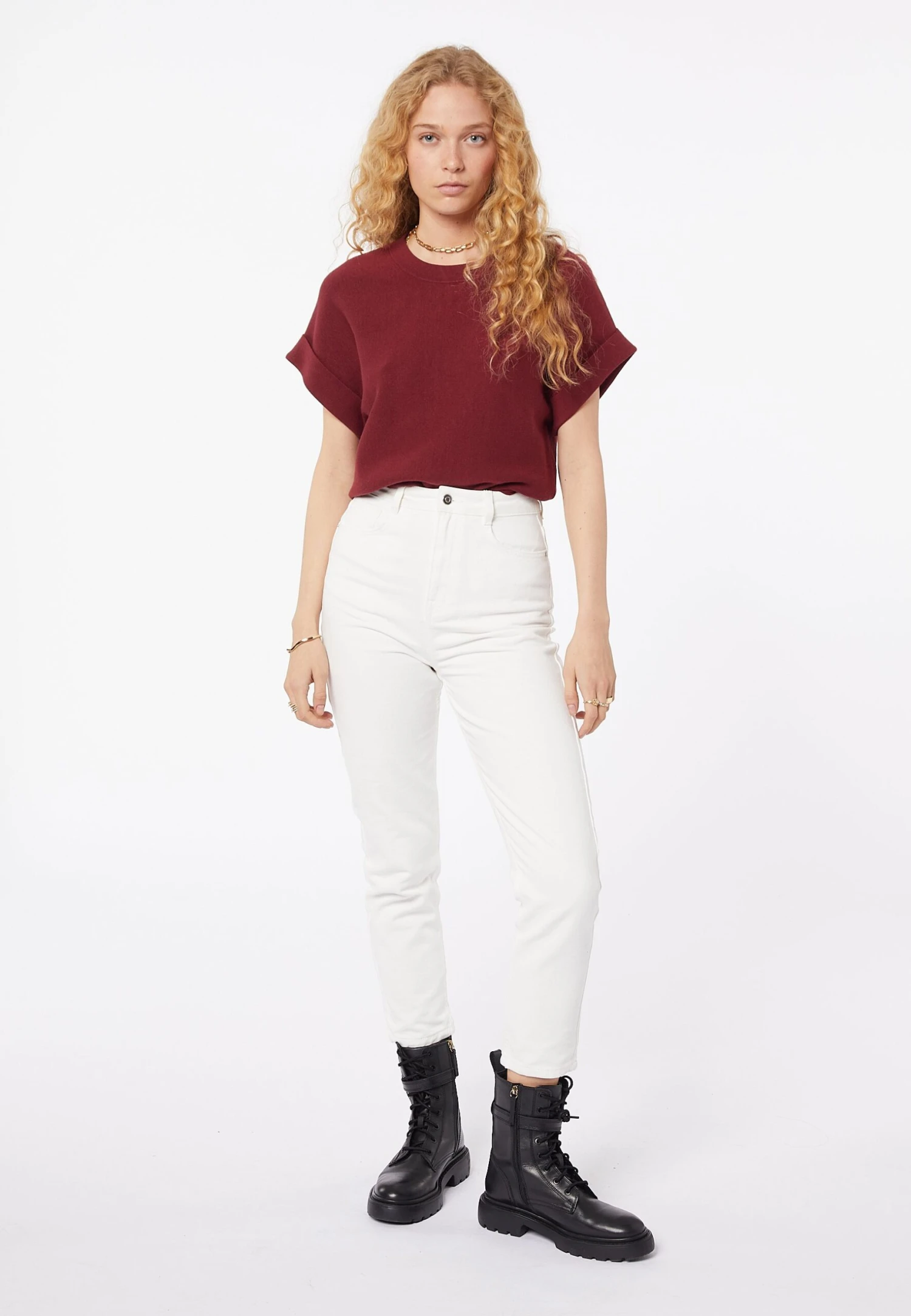 ETAM Annick - T-Shirt Basique - Bordeaux 2 ETAM Annick - T-Shirt Basique - Bordeaux – Image 2