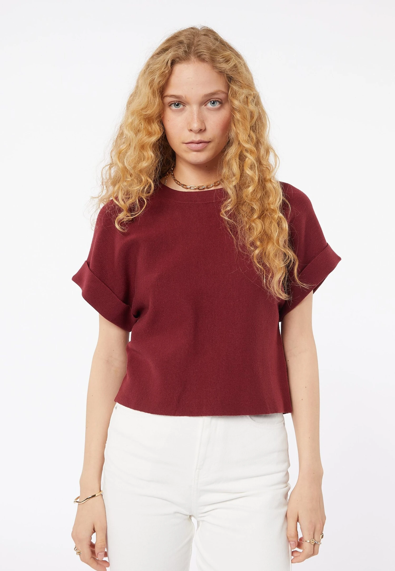 ETAM Annick - T-Shirt Basique - Bordeaux 1 ETAM Annick - T-Shirt Basique - Bordeaux