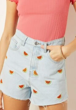 ETAM Clover - Short En Jean - Bleu Ciel