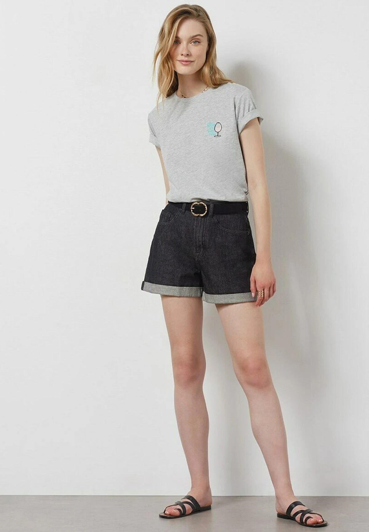 ETAM Amina - T-Shirt Imprimé - Gris Clair 2 ETAM Amina - T-Shirt Imprimé - Gris Clair – Image 2