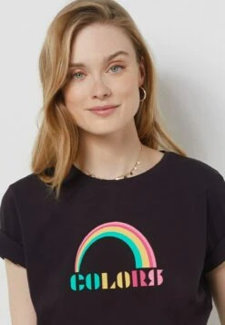 ETAM Amelane - T-Shirt Imprimé - Noir -Etam 892cd19257b44b88aee4e724cc83a777