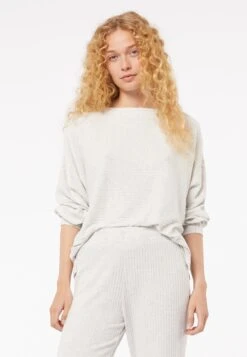 ETAM Calino - T-Shirt À Manches Longues - Gris Clair