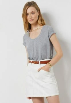 ETAM Delfa - T-Shirt Basique - Gris Clair