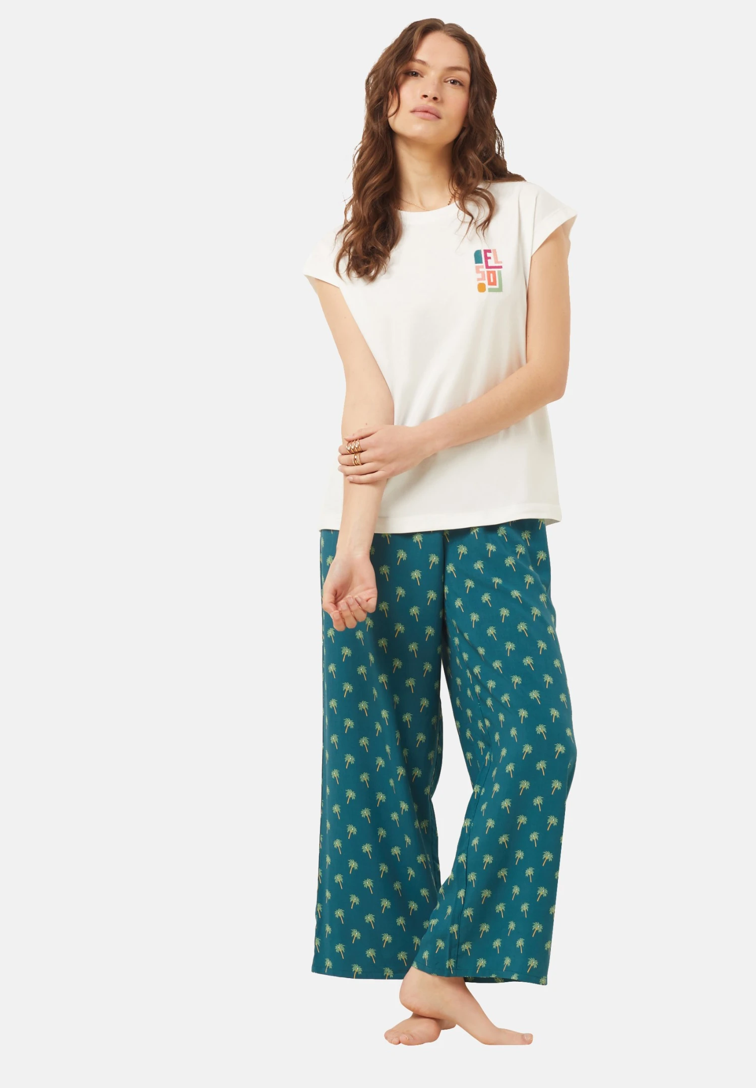 ETAM Babiana - Bas De Pyjama - Bleu Turquoise 2 ETAM Babiana - Bas De Pyjama - Bleu Turquoise – Image 2