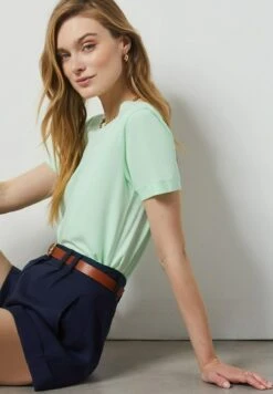 ETAM Palmas - T-Shirt Basique - Bleu Ciel -Etam ac0345ee828c47b485c202b41de83302