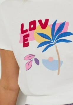 ETAM Bacina - T-Shirt Imprimé - Ecru -Etam af508634ec8d496fb1f988d210cd859e