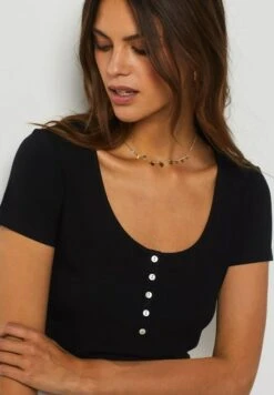 ETAM Apluma - T-Shirt Basique - Noir -Etam c4cae868be424eb29e6c4ccedbf9ed7a