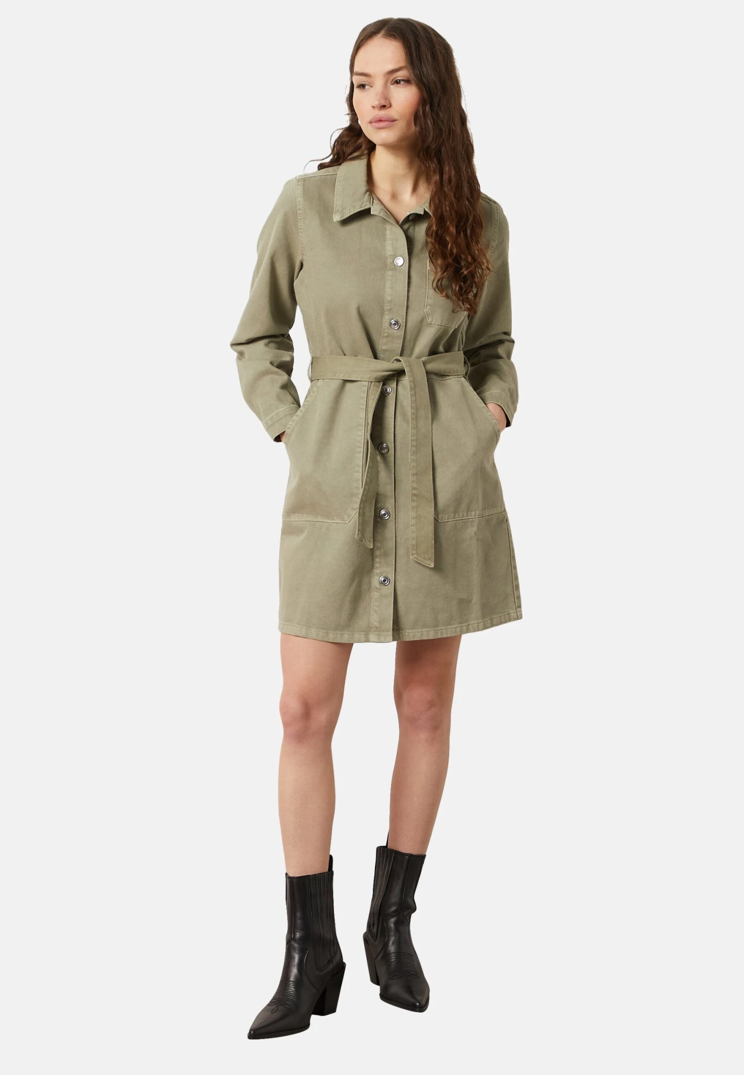 ETAM Baran - Robe Chemise - Vert Kaki 2 ETAM Baran - Robe Chemise - Vert Kaki – Image 2