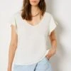 ETAM Anisia - T-Shirt Basique - Ecru